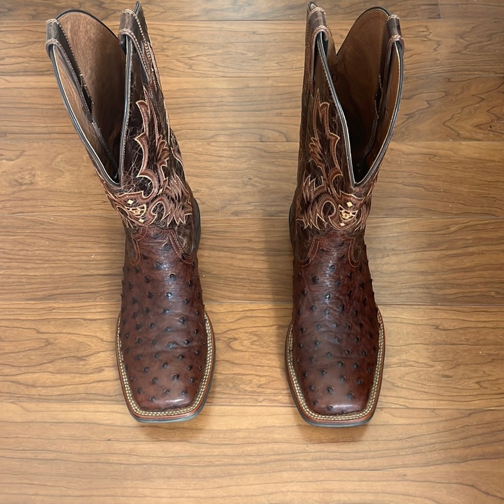 Ariat Men’s Quantum Classic Antique Full Quill Ostrich Boots Size 8